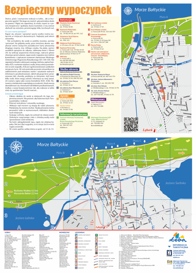 Mapa turystyczna Łeby (edycja 2020)